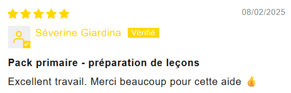 Avis de Séverine Giardina - 5 étoiles - Excellent travail
